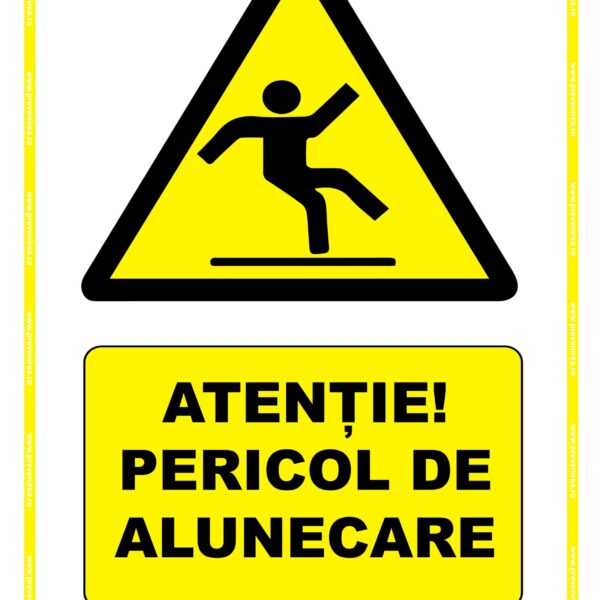 Indicatoare Atenție - Pericol de Alunecare | Semne de Securitate Avertizare Podea Umedă