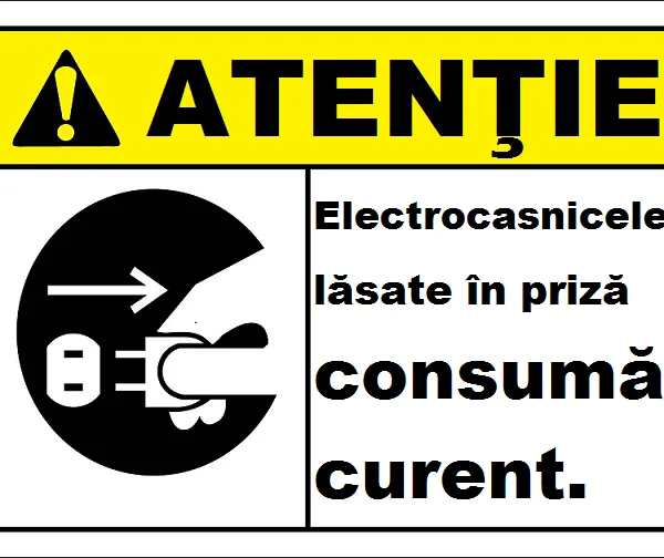 Placute electrocasnicele lăsate în priză consumă curent