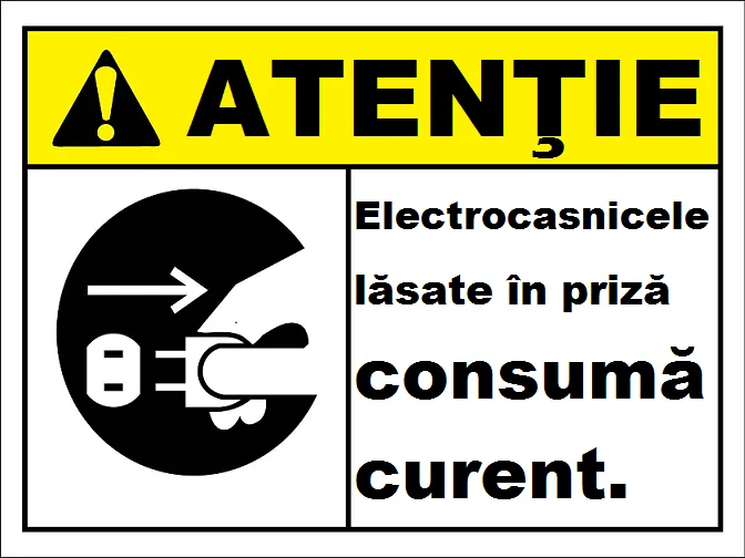 Placute electrocasnicele lăsate în priză consumă curent