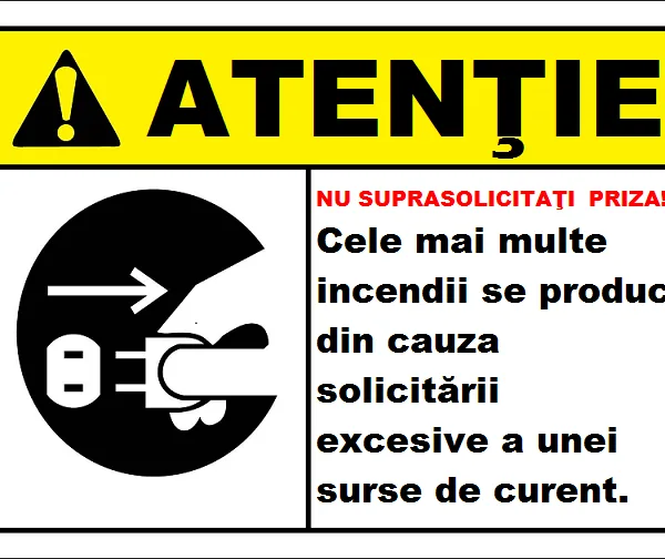 Placuta nu suprasolicitati priza poate produce un incendiu