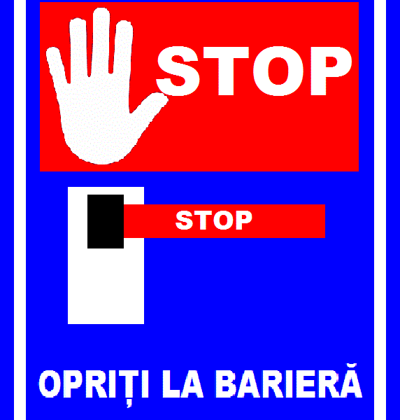 Placuta stop opriti la bariera