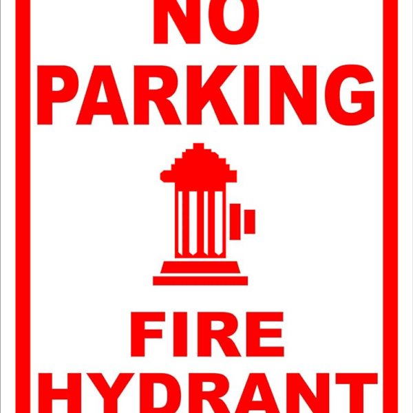 Sign no parking fire hydrant