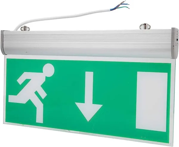 Semn de lumină pentru ieșire de urgență, 110 până la 220 V LED verde Iluminat comercial cu două fețe de siguranță pentru depozite