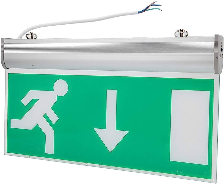 Semn de lumină pentru ieșire de urgență, 110 până la 220 V LED verde Iluminat comercial cu două fețe de siguranță pentru depozite
