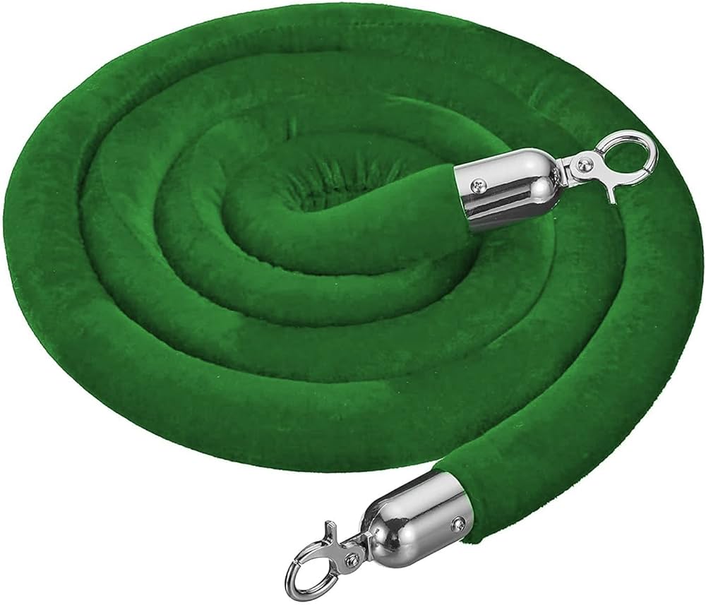 Cordon din Catifea Verde cu Cârlige Metalice - Eleganță, Durabilitate și Control Perfect al Mulțimii