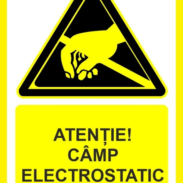Placuta atentie camp electrostatic