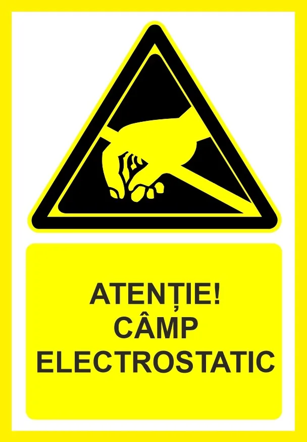Placuta atentie camp electrostatic