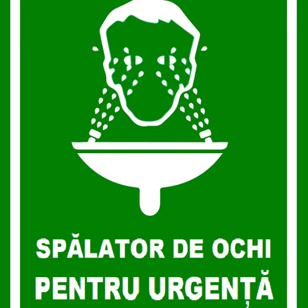 Placuta pentru spalator de ochi pentru urgenta