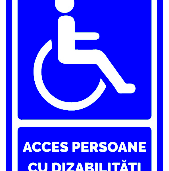 Indicator acces persoane cu dizabilități - semnalizare clară și conformă