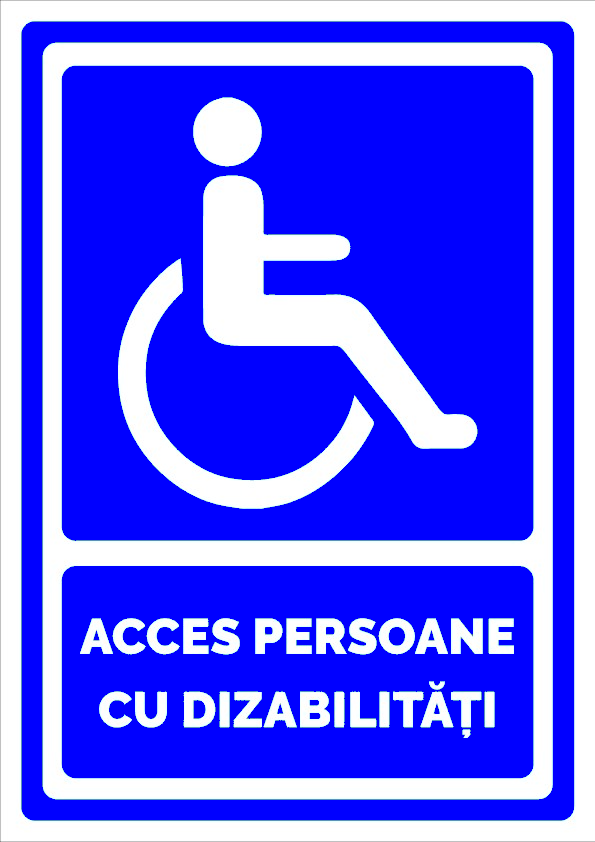 Indicator acces persoane cu dizabilități - semnalizare clară și conformă