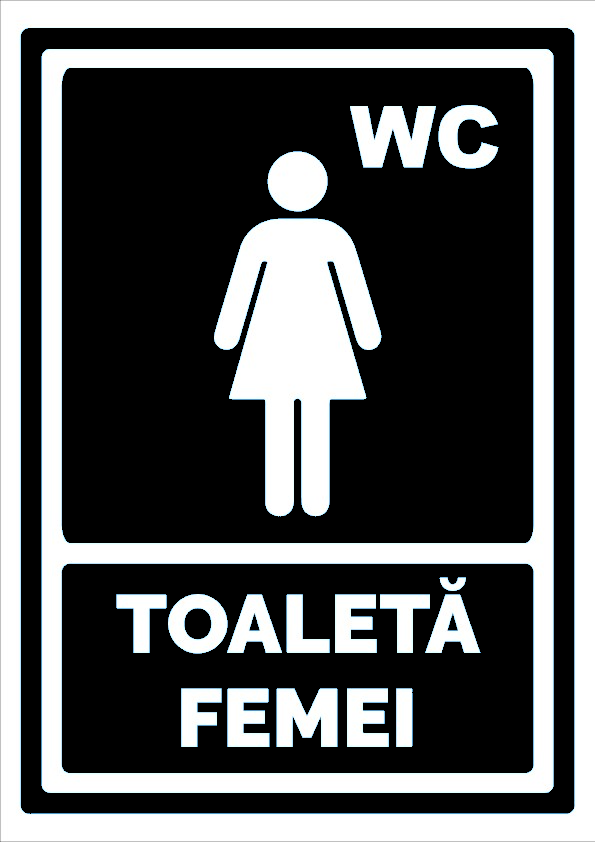 Indicator negru toaleta pentru femei