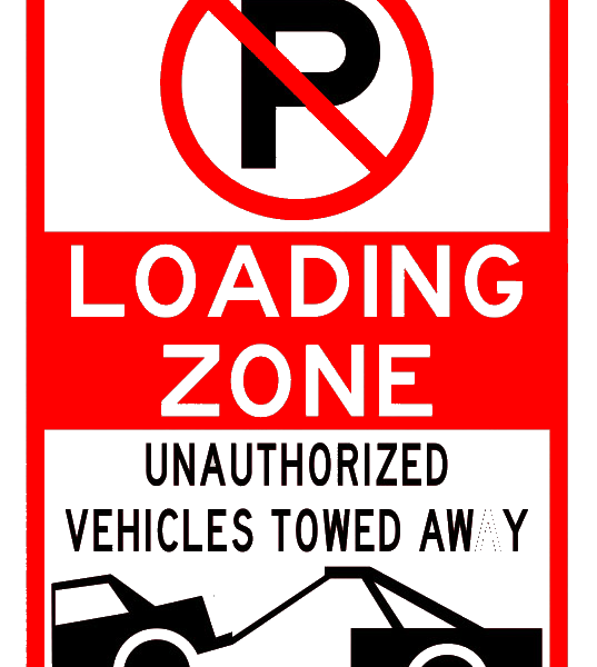 Loading Zone No Parking Sign