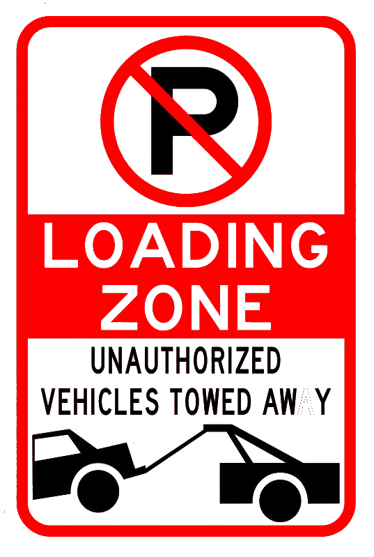 Loading Zone No Parking Sign