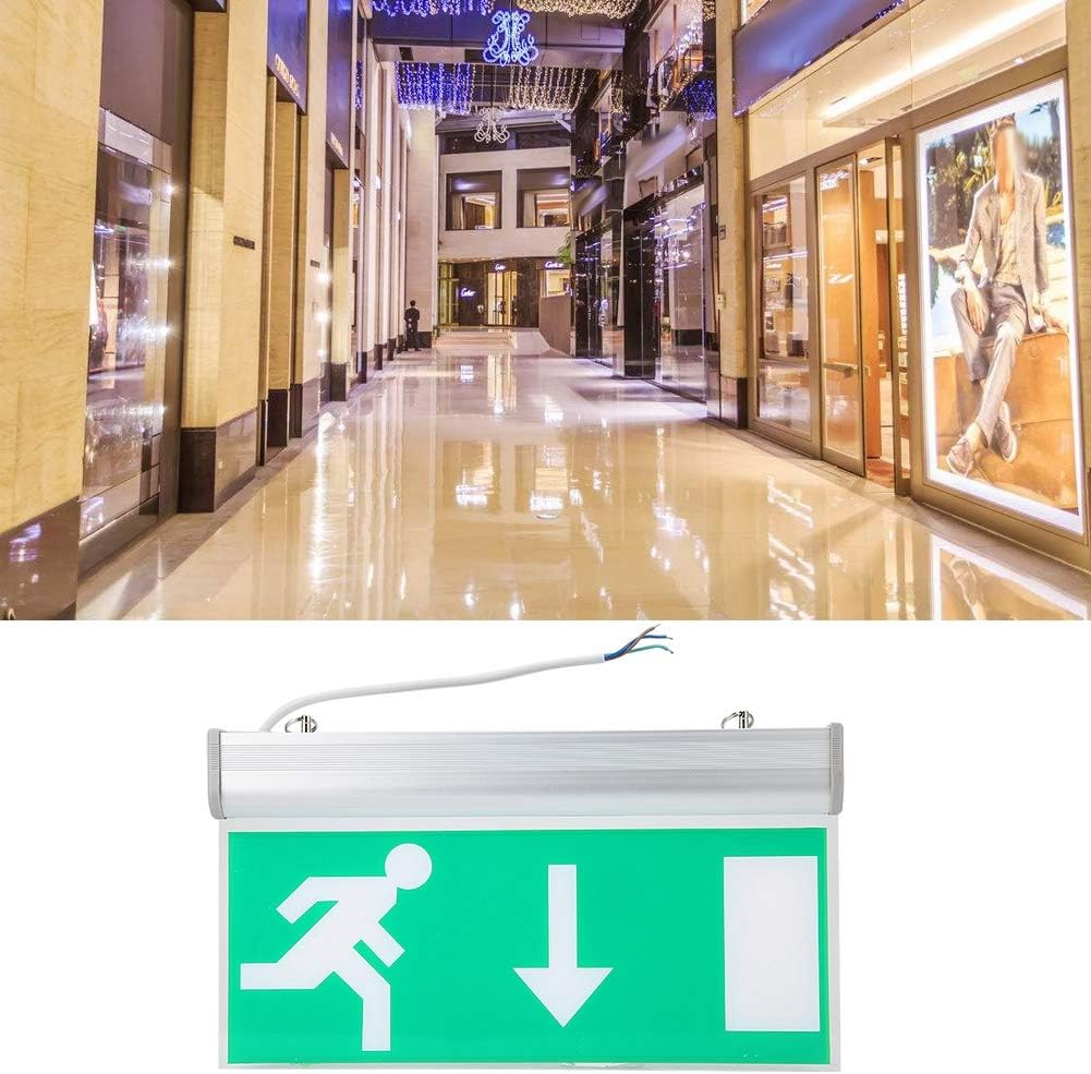 Semn de lumină pentru ieșire de urgență, 110 până la 220 V LED verde Iluminat comercial cu două fețe de siguranță pentru depozite