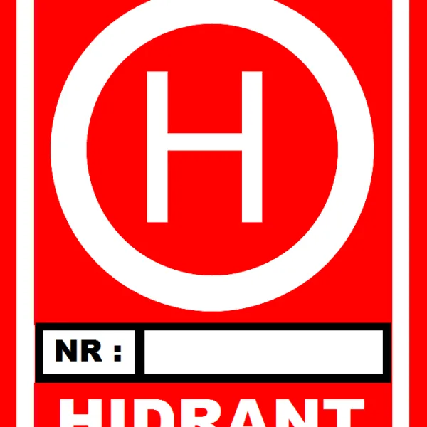 Placuta pentru hidranti cu numar personalizat
