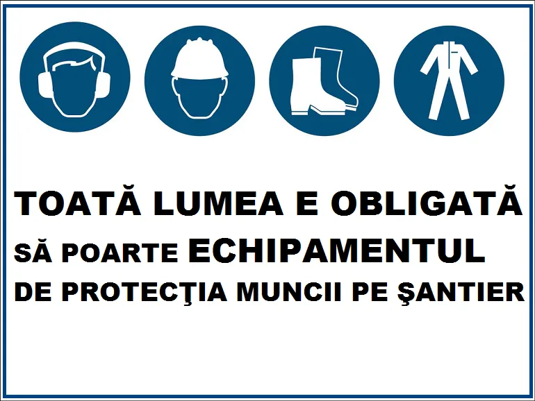 Placuta pentru echipamentul de protectia muncii pe santier