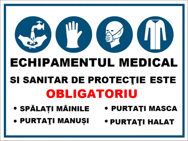 Placuta echipamentul medical si sanitar este obligatoriu