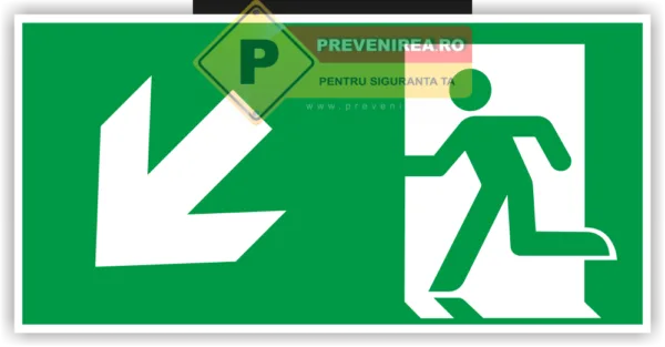 Etichetă Vizibilă pentru Ieșirea Principală - Instalare Stânga Jos, Ideală pentru Firme