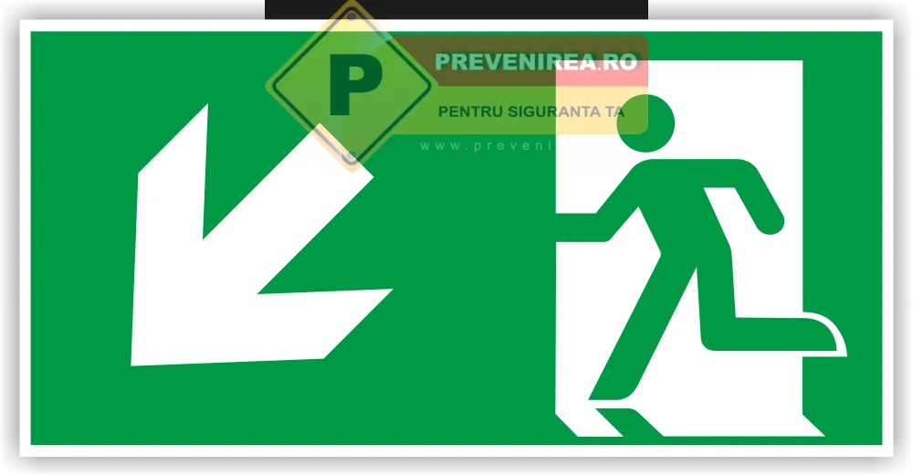 Etichetă Vizibilă pentru Ieșirea Principală - Instalare Stânga Jos, Ideală pentru Firme