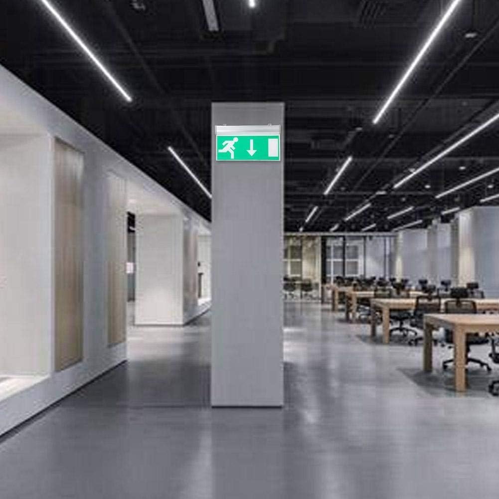 Semn de lumină pentru ieșire de urgență, 110 până la 220 V LED verde Iluminat comercial cu două fețe de siguranță pentru depozite