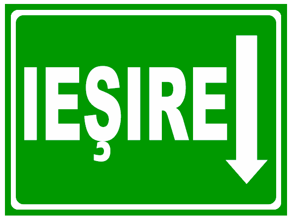 indicator iesire in sageata in jos