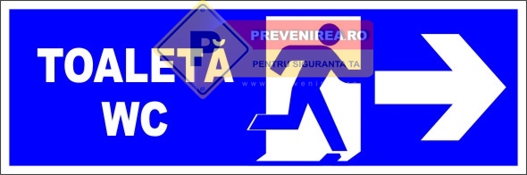 Indicator WC cu Săgeată - Semnalizare Toaletă Publică și Privată
