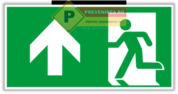 Etichetă Rezistentă Ieșire Principală în Sus - Indicatoare Vizibile pentru Evacuare