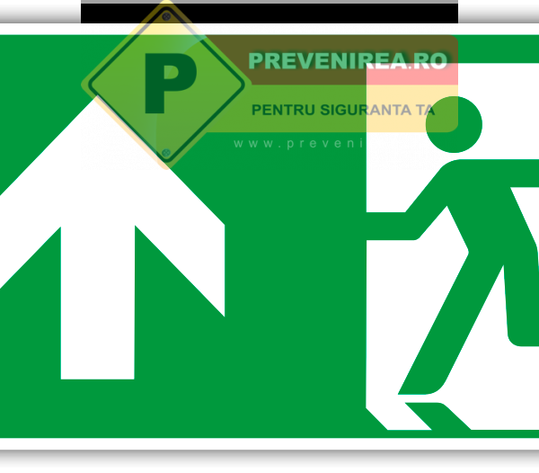 Etichetă Rezistentă Ieșire Principală în Sus - Indicatoare Vizibile pentru Evacuare