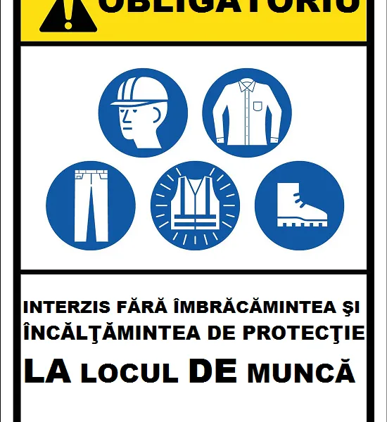 Placuta pentru echipamentul de munca