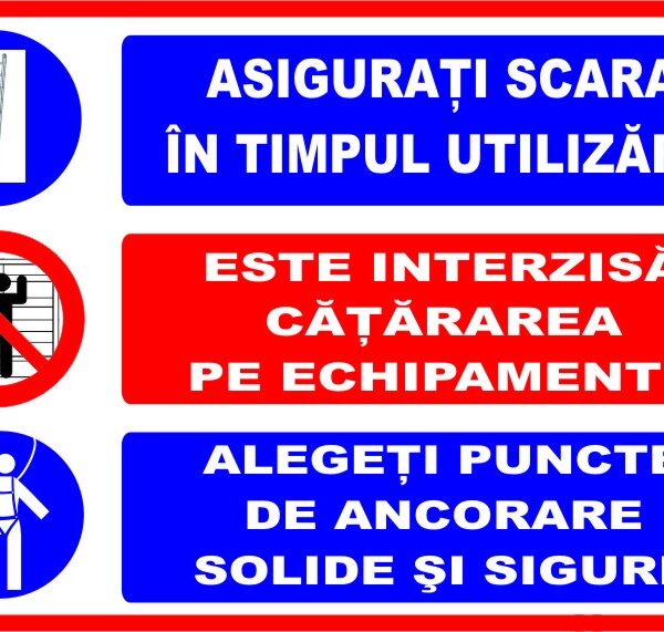 Indicator Instrucțiuni utilizare echipamente la înălțime” - Siguranță la locul de muncă