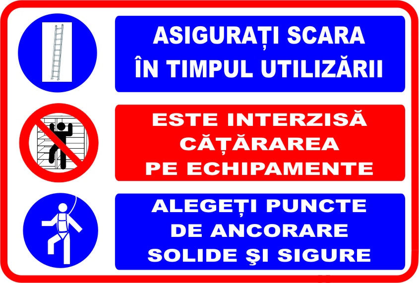 Indicator Instrucțiuni utilizare echipamente la înălțime” - Siguranță la locul de muncă