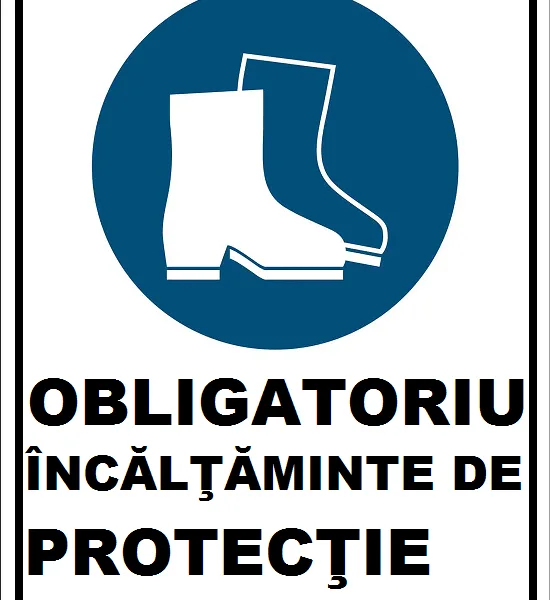 Placuta obligatoriu incaltaminte de protectie