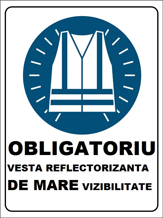 Placuta obligatoriu vesta reflectorizanta de mare vizibilitate