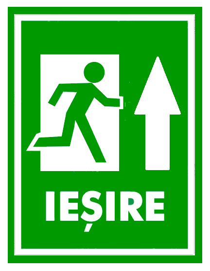 Semn pentru iesire cu directia sus
