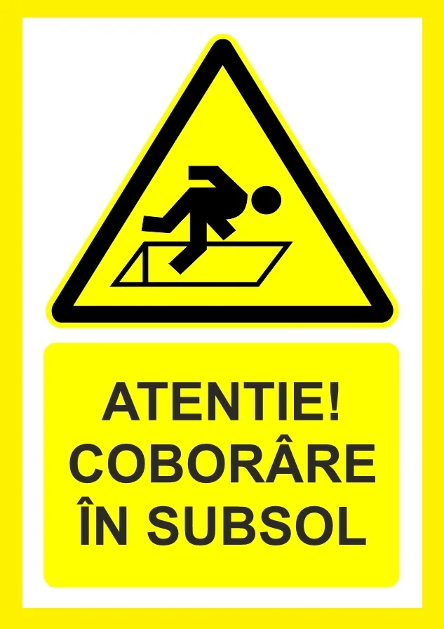Placuta atentie coborare in subsol