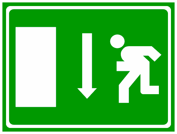 Indicator Ieșire de Urgență cu Săgeată in jos