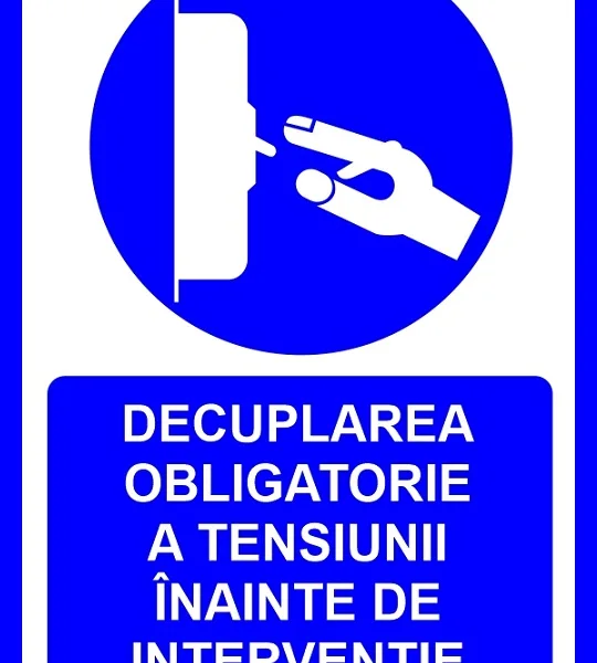 Placuta pentru decuplarea obligatorie a tensiunii inainte de interventie