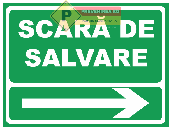Indicator Scară de Salvare cu Săgeată Dreapta
