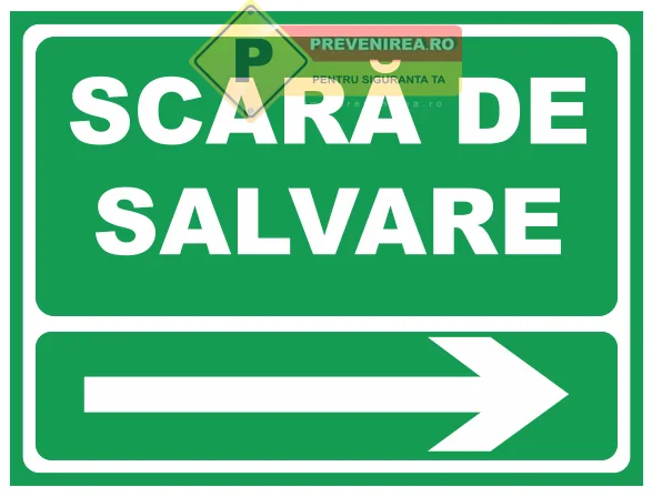 Indicator Scară de Salvare cu Săgeată Dreapta
