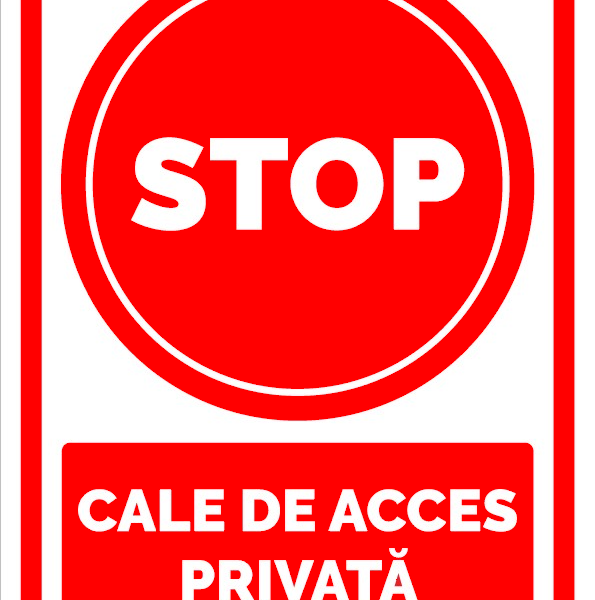 Indicator pentru interzicere stop cale de acces privata