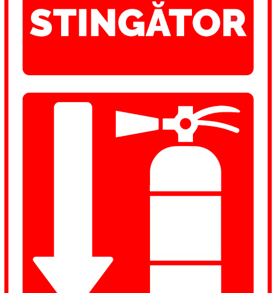 Semn pentru stingator in jos