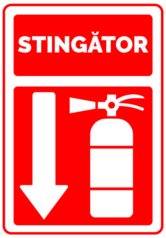 Semn pentru stingator in jos