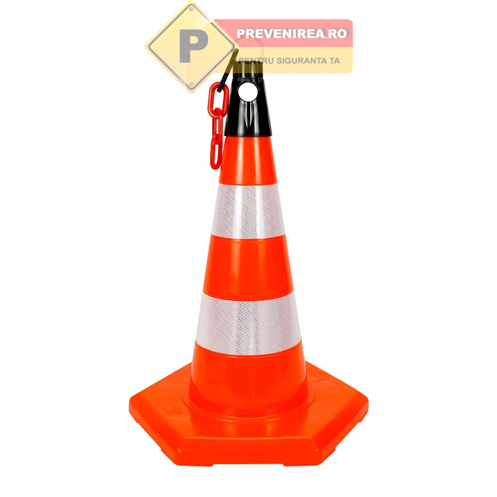 Con delimitare șantier în trafic - Plastic reflectorizant rezistent