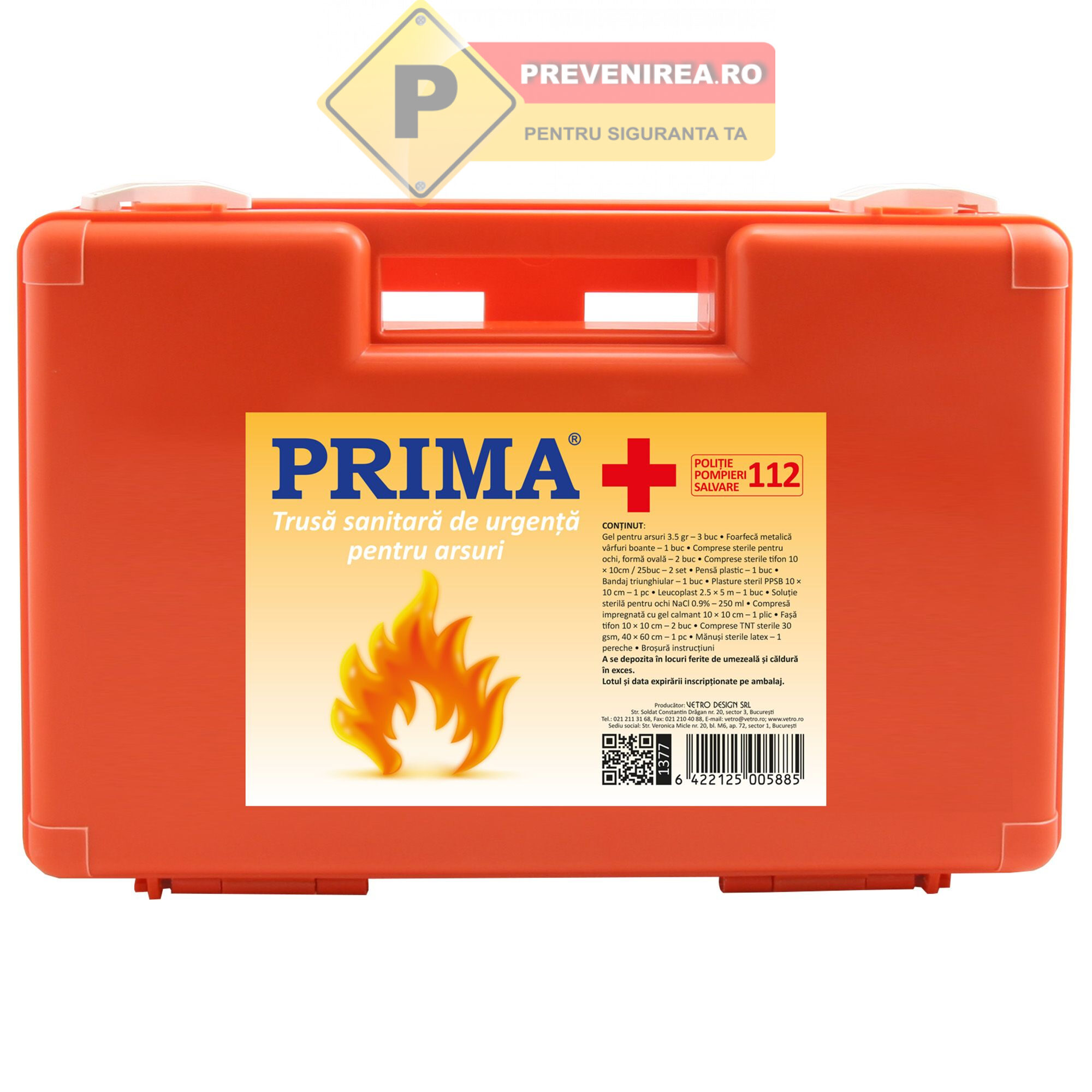 Trusa pentru prim ajutor si arsuri