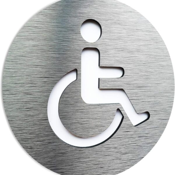 Semn din aluminiu pentru toaletă pentru dizabilitati pentru baie