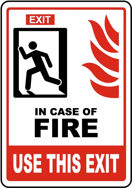 Semn de securitate incendiu - Indicator ieșire de urgență pentru evacuare rapidă