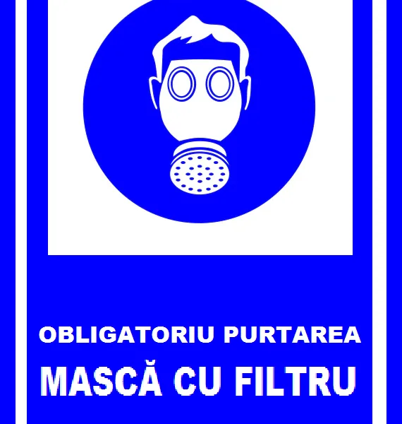 Placuta obligatoriu purtarea masca cu filtru