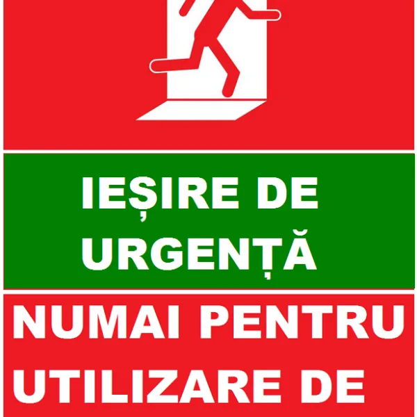 Placuta iesire de urgenta numai pentru utilizare de urgenta