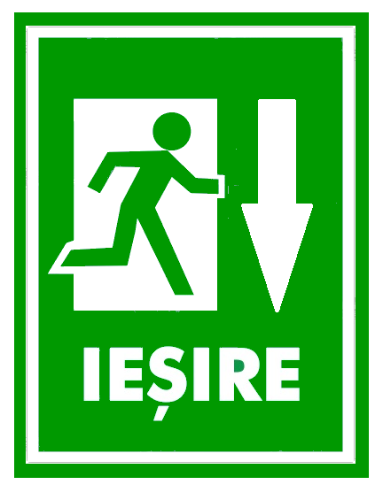 Semn pentru iesire cu directia jos
