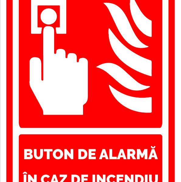 Semn de buton de alarma in caz de incendiu